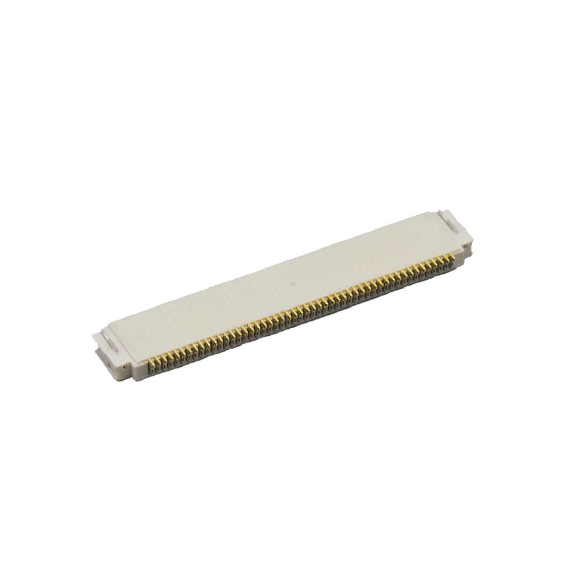 Pitch 0.50mm 90°H2.00mm 前掀盖下接触带蝴蝶扣卧贴 FPC
 50pin 本色 镀半金1U",镍